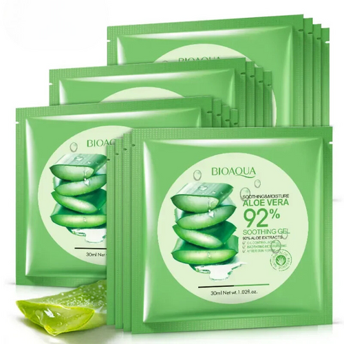 (Compre 1 e Leve 3) Máscara Facial de Colágeno Natural com Aloe Vera - Antienvelhecimento, Hidratante e Clareadora