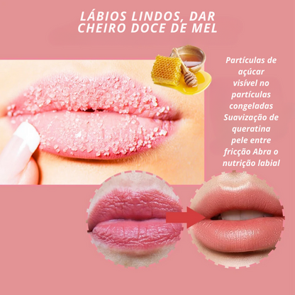 Creme Pêssego Esfoliante Labial Hidratante - Nutre e Repara a Pele Danificada dos Lábios
