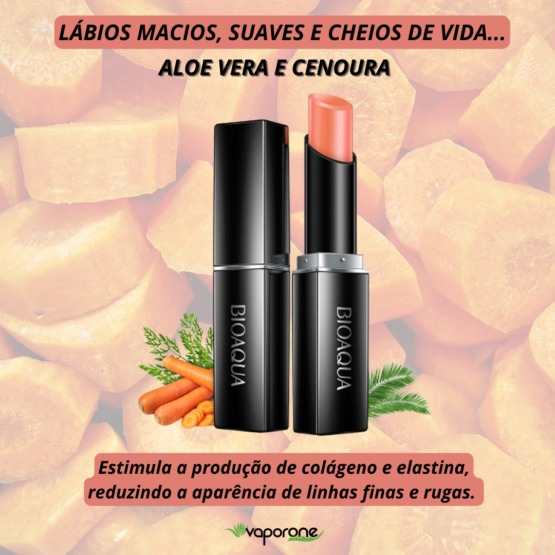 Kit Lábios Deslumbrantes - Batom Premium Use Nuvé Aloe Vera à Prova D'água + Batom Orgânico Cenoura com Aloe Vera