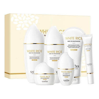 Conjunto de Cuidados Essenciais com a pele Use Nuvé, soro facial clareador, creme removedor de rugas, encolhe os poros, desbota, melanina opaca, hidrata e ilumina, (6 peças)