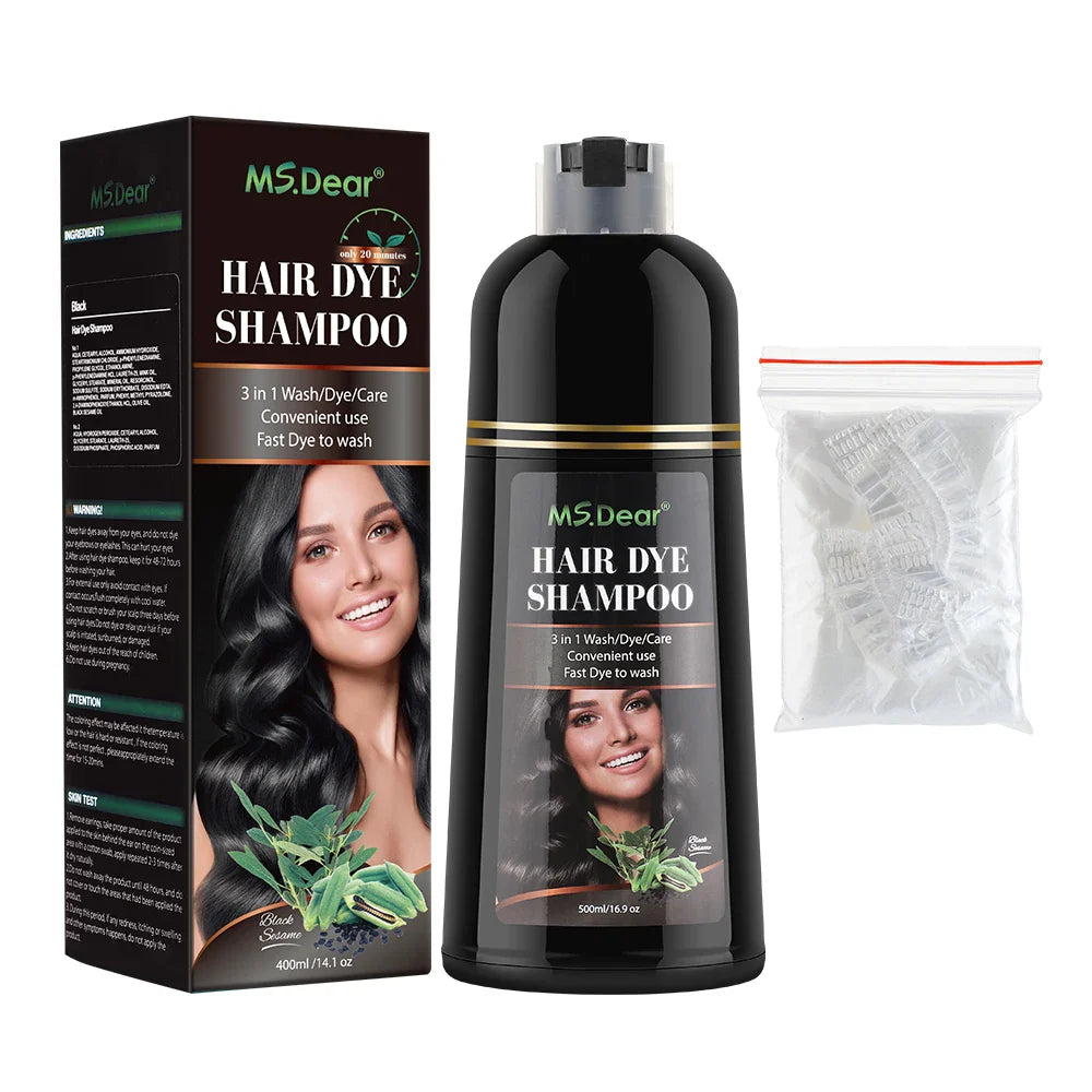 Shampoo Natural para cobrir cabelos brancos grisalhos - 500ml