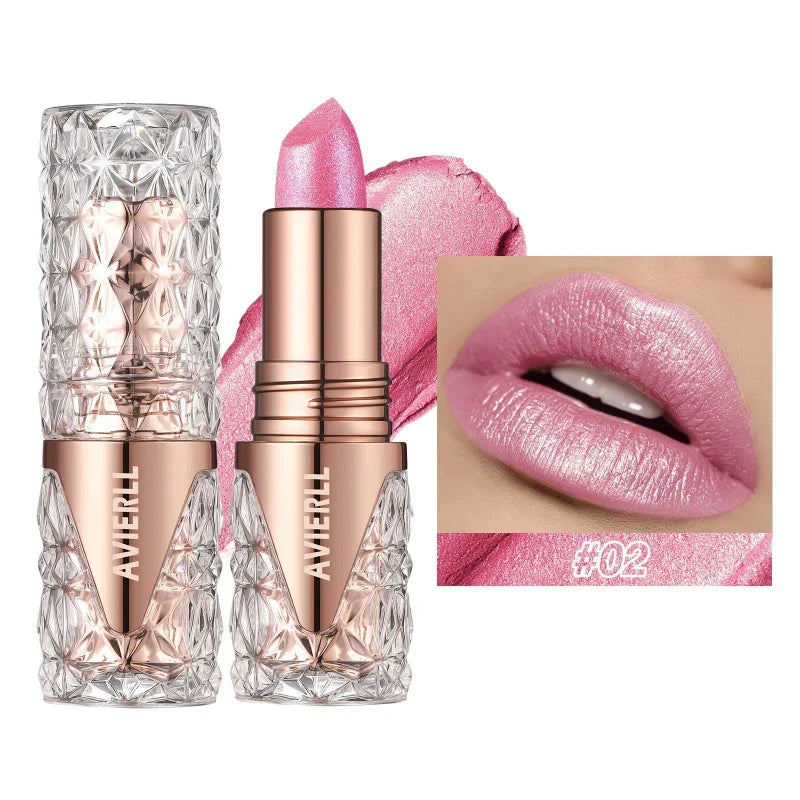 (Compre 2 e Leve 6) Batom One Gold Hidratante de Longa Duração com Glitter À Prova D'Água