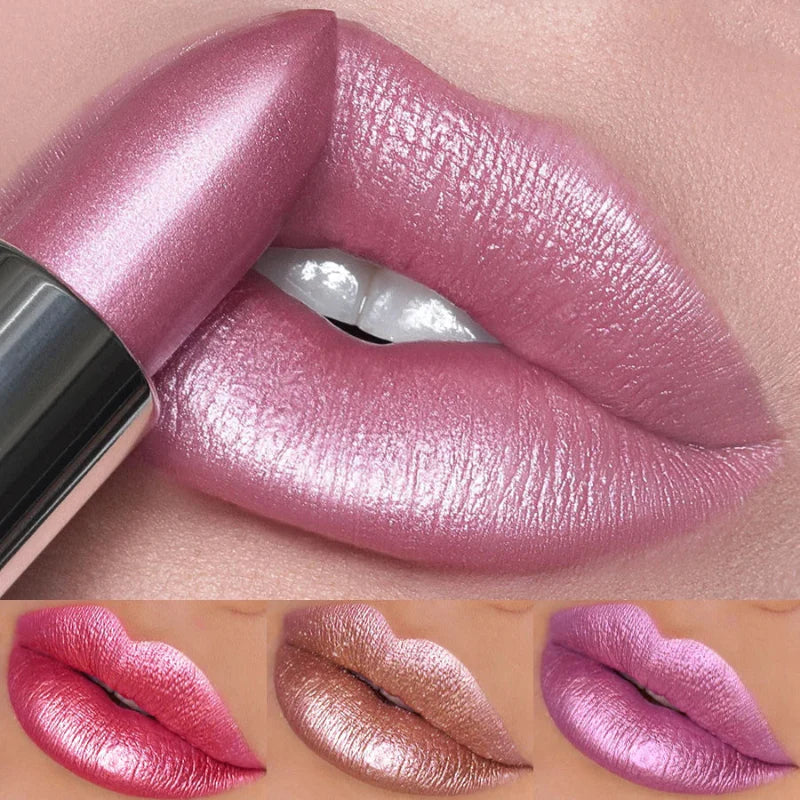 Batom Metálico Brilhante com Glitter – Use Nuvé