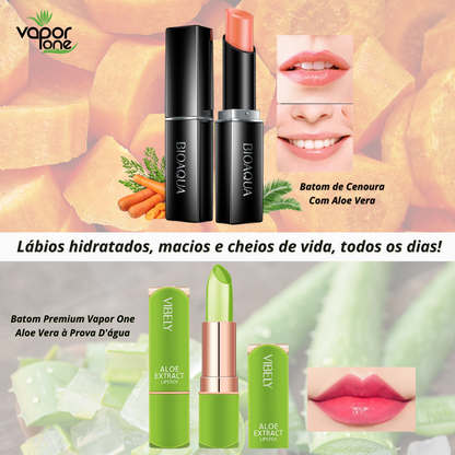 Kit Lábios Deslumbrantes - Batom Premium Use Nuvé Aloe Vera à Prova D'água + Batom Orgânico Cenoura com Aloe Vera