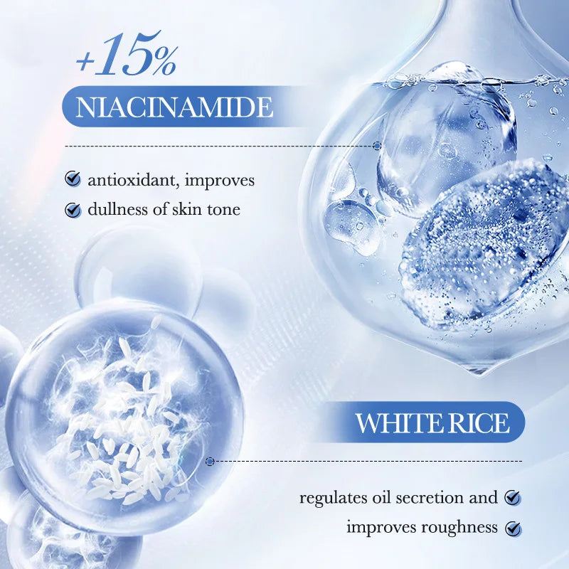 Conjunto de Cuidados Essenciais com a pele Use Nuvé, soro facial clareador, creme removedor de rugas, encolhe os poros, desbota, melanina opaca, hidrata e ilumina, (6 peças)